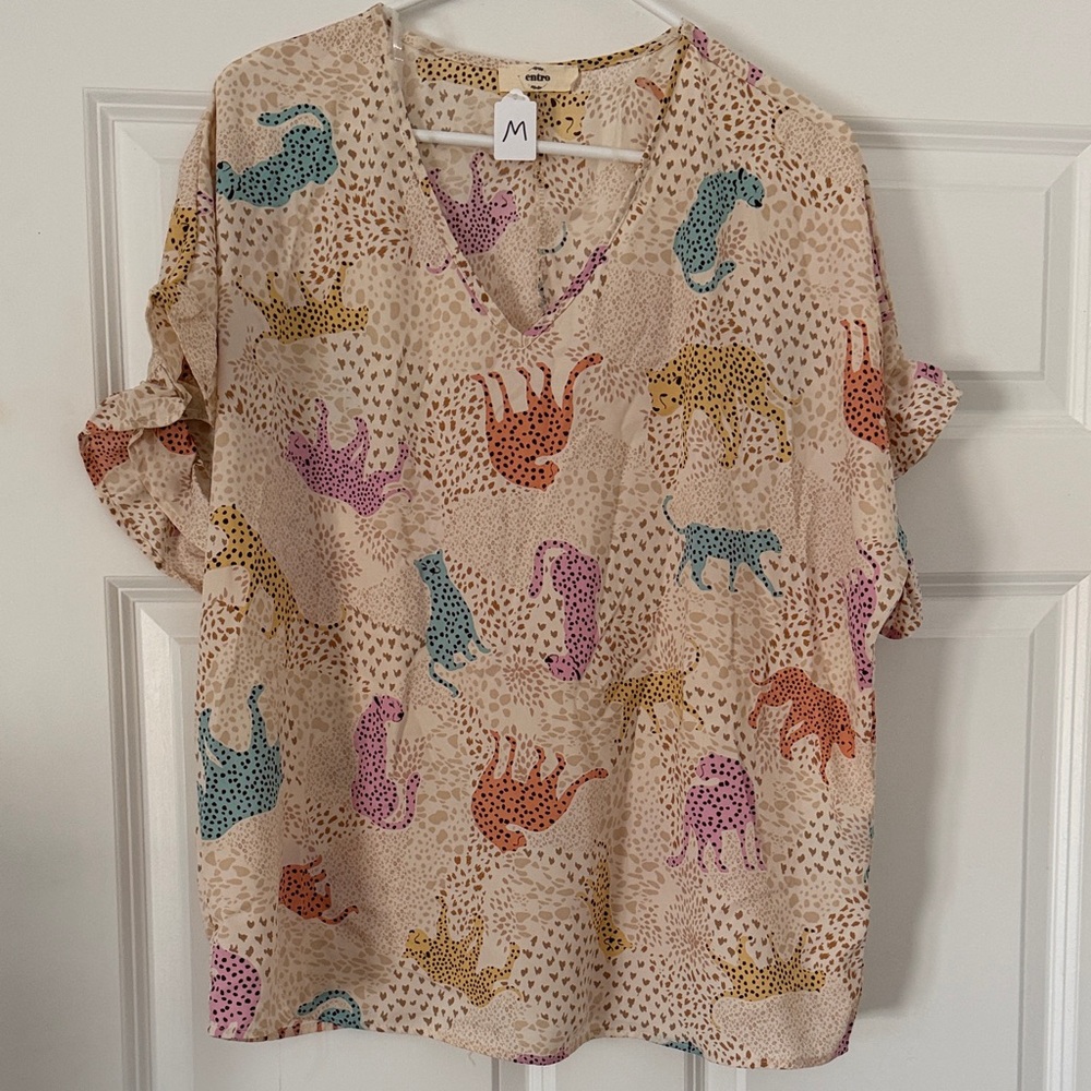 Entro Multicolor Animal Print Top